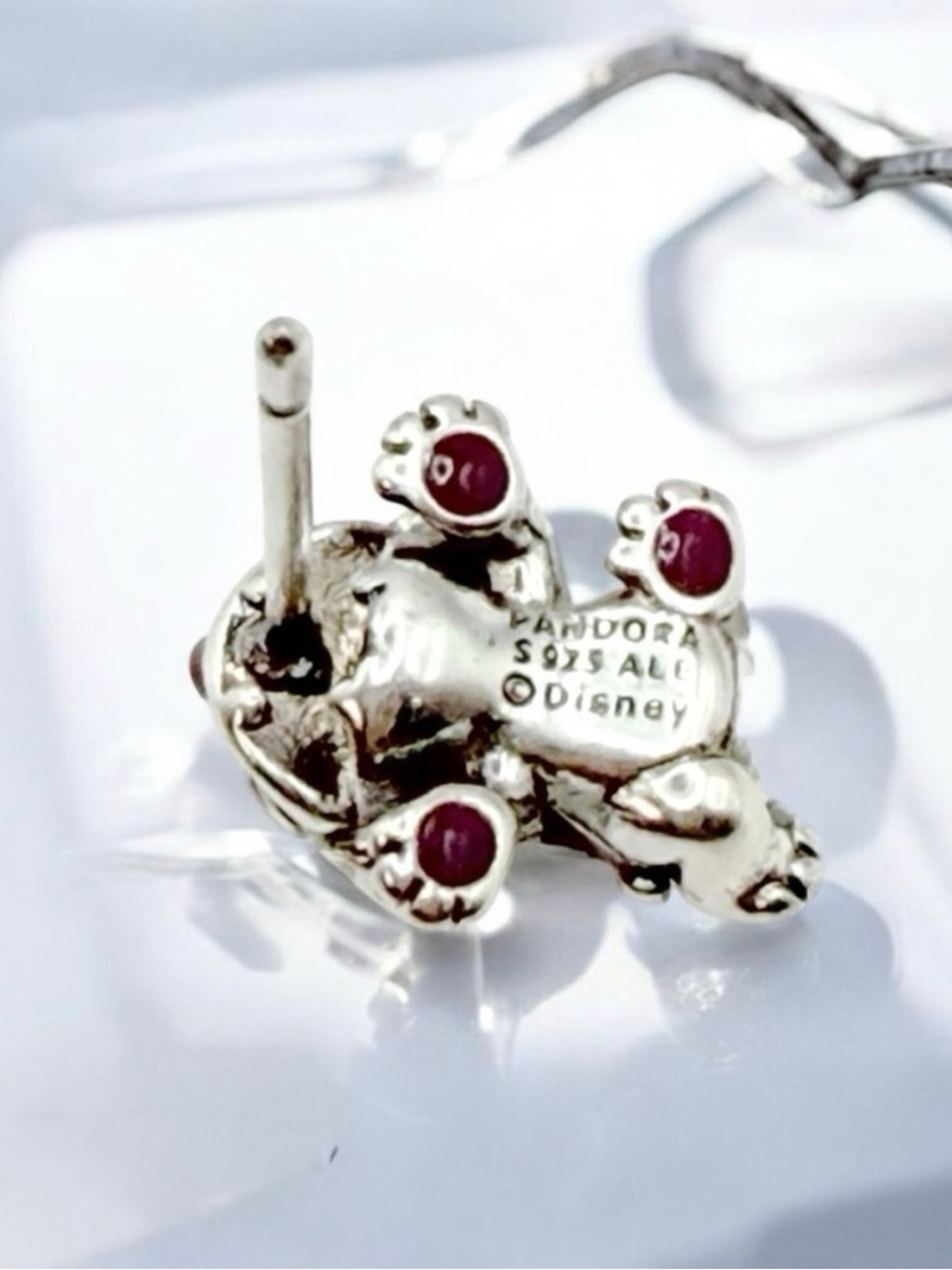 Pandora Disney Stitch & Angel Stud Earrings S925 ALE Pink Purple Enamel - Picture 5 of 5